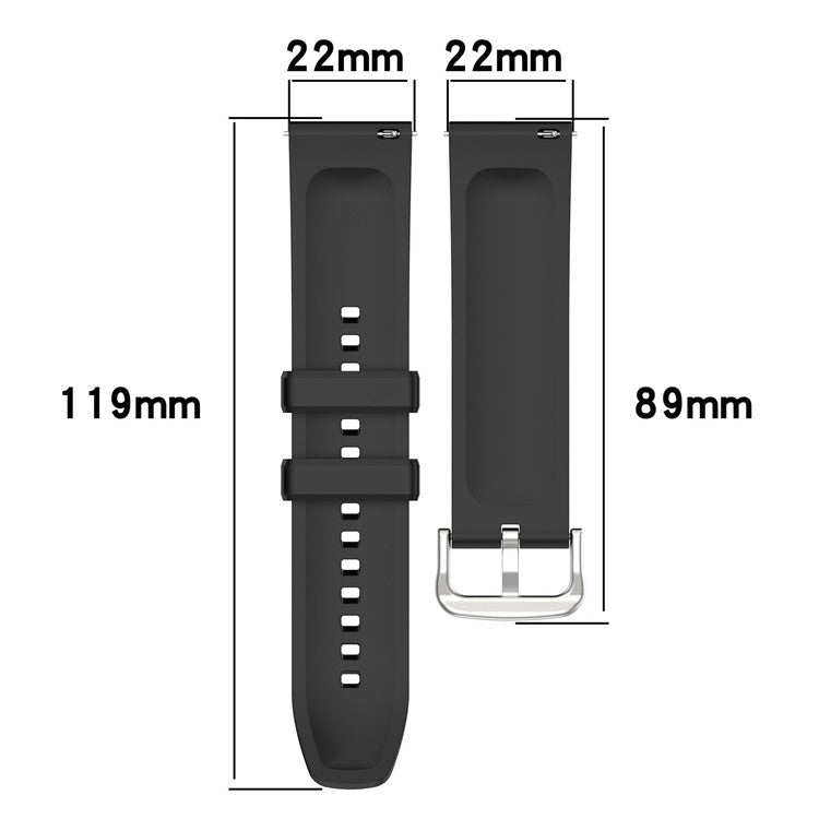 For Samsung Galaxy Watch3 45mm / TicWatch Pro 3 Lite / Mibro Watch X1 Silicone Watch Band 22mm Quick Release Wristband Replacement Strap - Light Purple