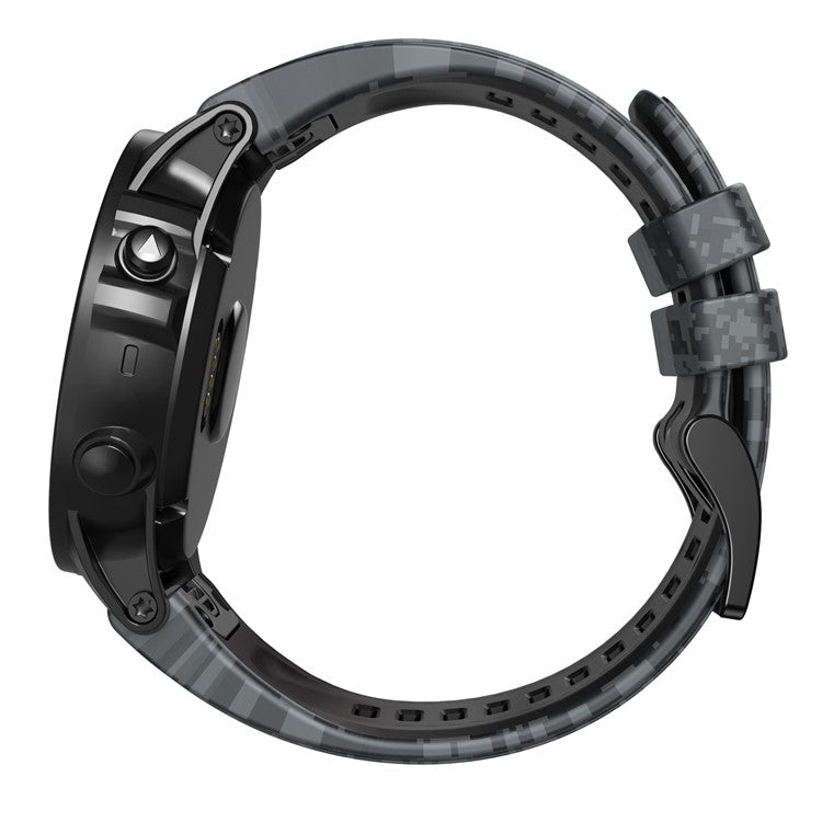 For Garmin Fenix Enduro / Tactix Delta / Tactix 7 Pro Printed Pattern Watch Band Soft Silicone 26mm Quick Release Wristband Strap - Digital Camouflage