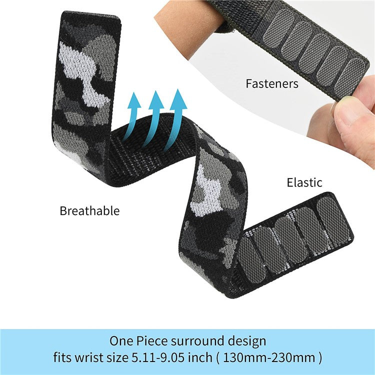 For Garmin Tactix 7 Pro / Fenix 7X / 6X Pro Replacement Nylon Watch Band 26mm Adjustable Magic Tape Wrist Strap - Midnight Blue