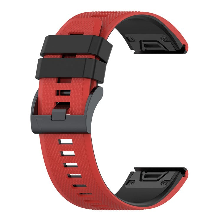 For Garmin Descent G1 / Forerunner 935 / Forerunner 945 Textured Silicone Wrist Watch Band Dual-Color Replacement Strap - Red / Black