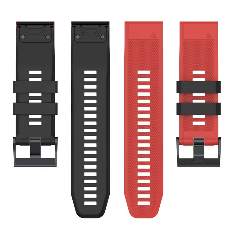 For Garmin Descent G1 / Forerunner 935 / Forerunner 945 Textured Silicone Wrist Watch Band Dual-Color Replacement Strap - Red / Black