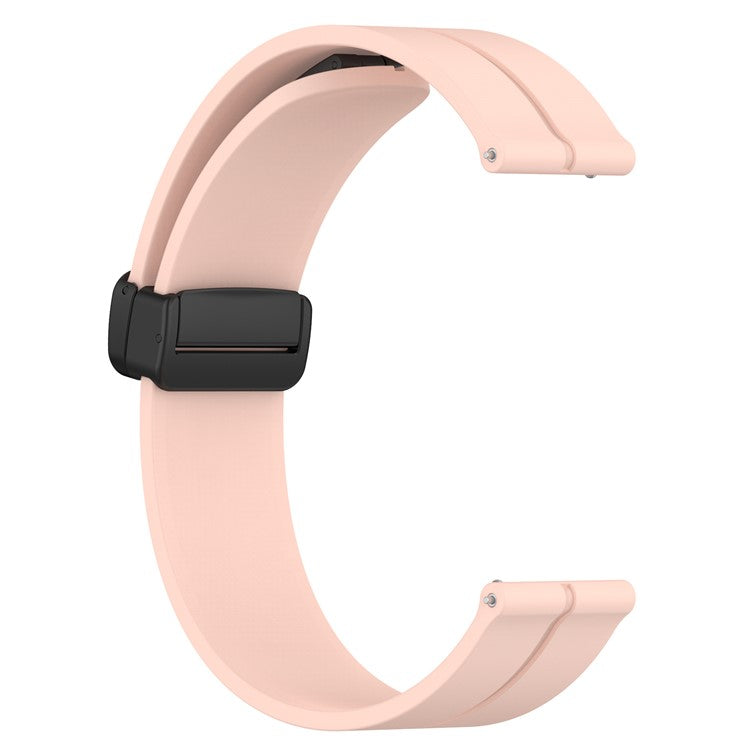 For Samsung Galaxy Watch 6 / Watch 5 / Watch4 40mm / 44mm / Huawei Watch GT 3 42mm / Garmin Venu2 Plus Silicone Watch Band Magnetic Folding Buckle Sport Strap - Pink