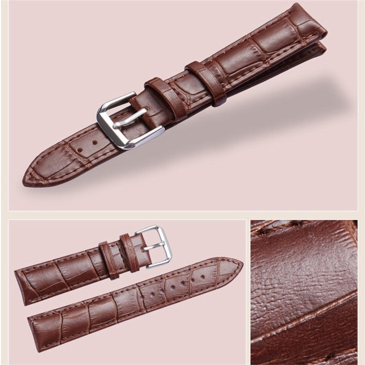 For Fitbit Versa 4 / Sense 2 Genuine Leather Watch Strap Crocodile Texture Replacement Band Stainless Steel Buckle Bracelet - White