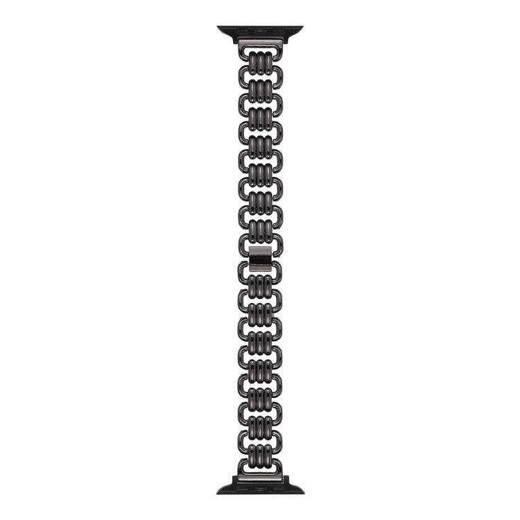 Watch Strap for Apple Watch Series 10 42mm / 9 8 7 41mm / SE (2023) SE (2022) SE 6 5 4 40mm / 3 2 1 38mm Ring Chain Metal Wrist Band - Black