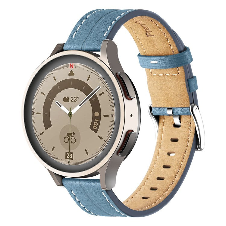 For Realme Watch 3 / Huami Amazfit GTR 4 / GTR 4 Pro Genuine Leather Watch Band 22mm Adjustable Quick Release Replacement Strap - Blue