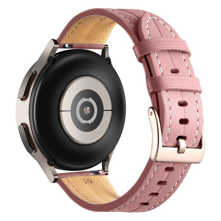 For Realme Watch 3 / Huami Amazfit GTR 4 / GTR 4 Pro Genuine Leather Watch Band 22mm Adjustable Quick Release Replacement Strap - Deep Pink