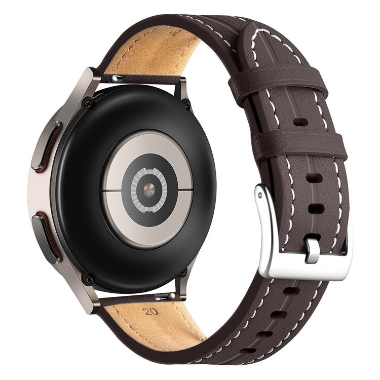 For Coros Pace 2 / Coros Apex 42mm Quick Release Genuine Leather Watch Band 20mm Watch Strap Replacement Bracelet - Coffee