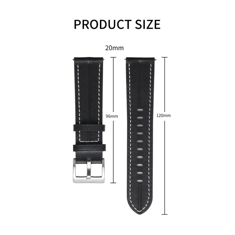 For Coros Pace 2 / Coros Apex 42mm Quick Release Genuine Leather Watch Band 20mm Watch Strap Replacement Bracelet - Coffee
