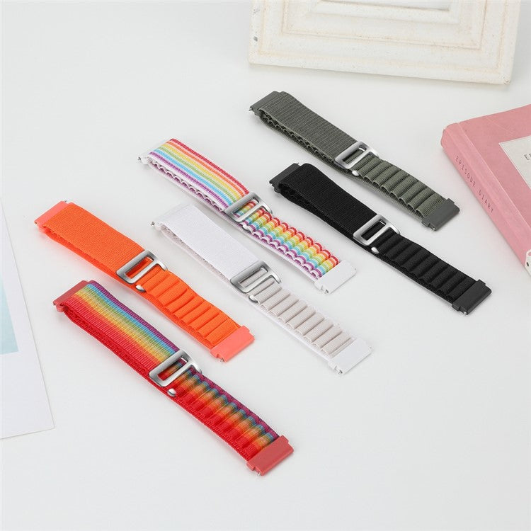 For Realme Watch 3 / Huami Amazfti GTR 4 / GTR 4 Pro Replacement Nylon Smartwatch Band 22mm Universal Adjustable Wrist Strap - Colorful