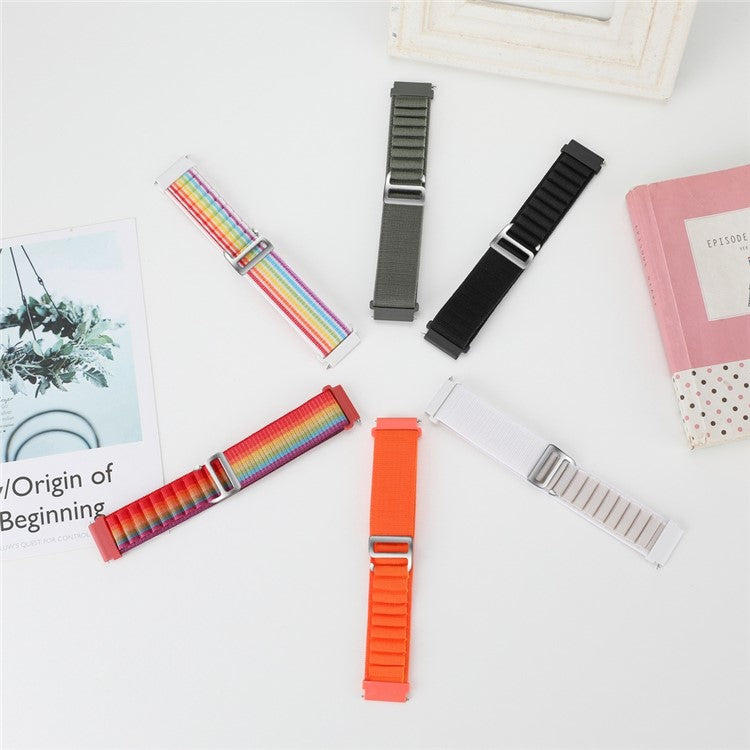 For Realme Watch 3 / Huami Amazfti GTR 4 / GTR 4 Pro Replacement Nylon Smartwatch Band 22mm Universal Adjustable Wrist Strap - Colorful