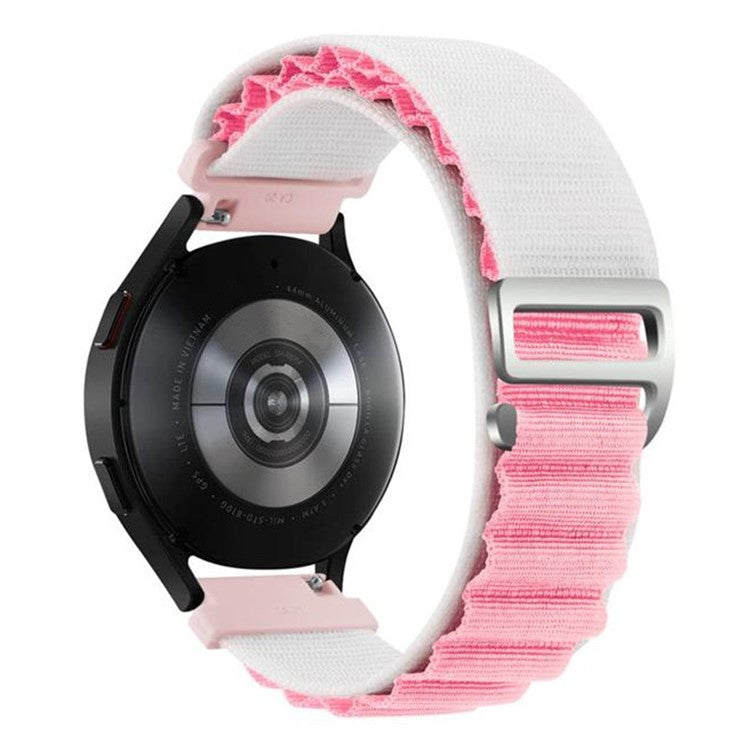 For Coros Pace 2 / Coros Apex 42mm Replacement Wrist Band 20mm Universal Nylon Adjustable Watch Strap - White / Pink