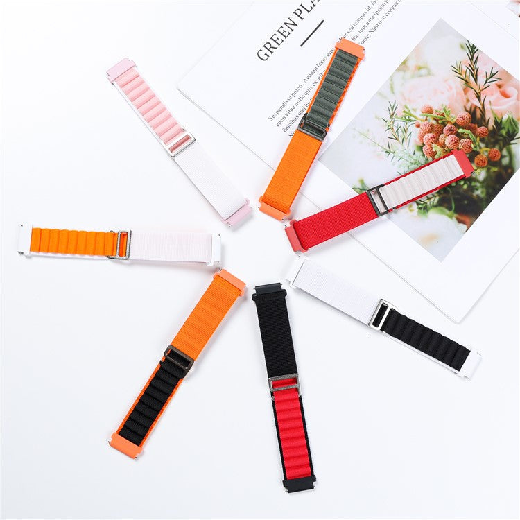 For Coros Pace 2 / Coros Apex 42mm Replacement Wrist Band 20mm Universal Nylon Adjustable Watch Strap - White / Pink