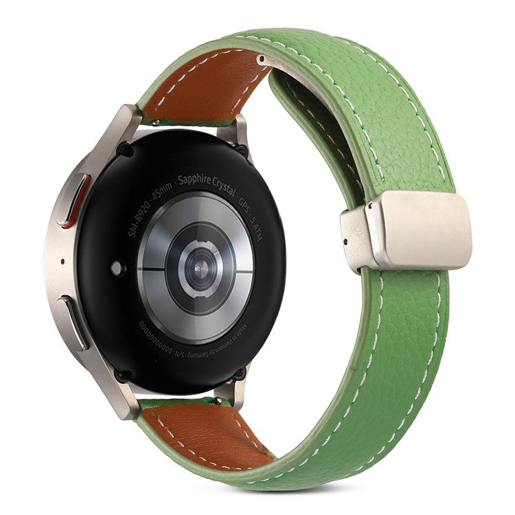 For Coros Pace 2 / Coros Apex 42mm Textured Genuine Leather Watch Band 20mm Quick Release Butterfly Buckle Strap Replacement - Green