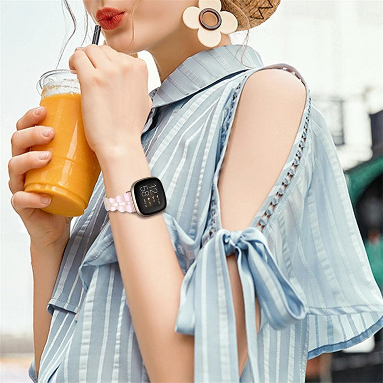 For Garmin Vivoactive 3 / Vivoactive 3 Music Replacement Resin Watch Strap Quick Release 20mm Watch Band with Folding Clasp - Light Pink