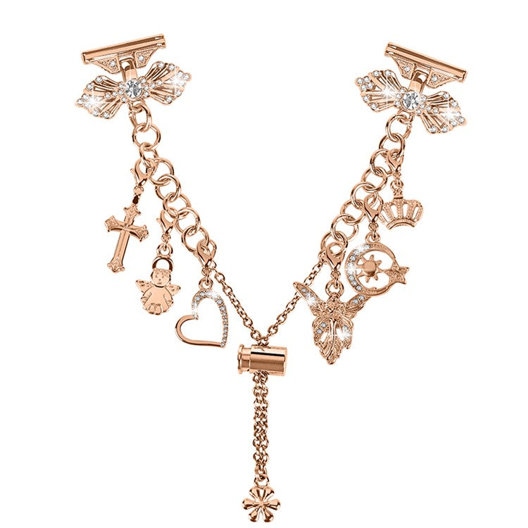 For Garmin Vivoactive 3 / Vivoactive 3 Music / Venu Adjustable Wristband 20mm Pendant Design Watch Bracelet Band - Rose Gold