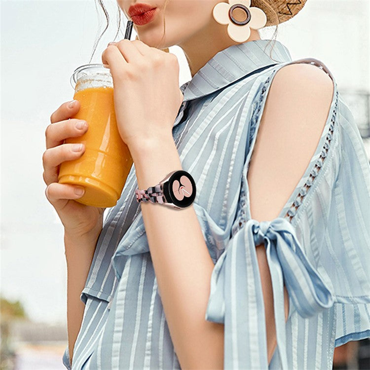 For Samsung Galaxy Watch6 40mm 44mm / Watch6 Classic 43mm 47mm / Watch 5 40mm 44mm / 5 Pro 45mm / Watch4 40mm 44mm Resin Strap 20mm Bracelet Wristband Replacement - Pink / Black