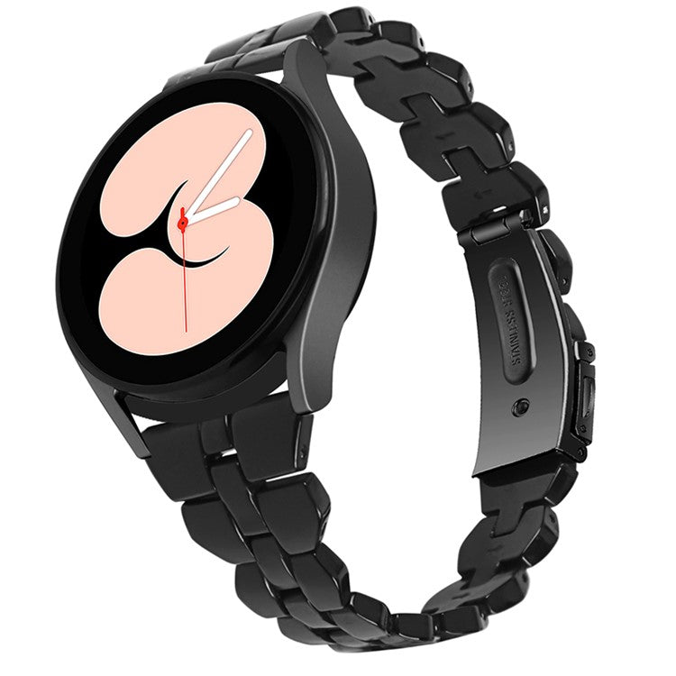 For Samsung Galaxy Watch6 40mm 44mm / Watch6 Classic 43mm 47mm / Watch 5 40mm 44mm / 5 Pro 45mm / Watch4 40mm 44mm Resin Strap 20mm Bracelet Wristband Replacement - Black