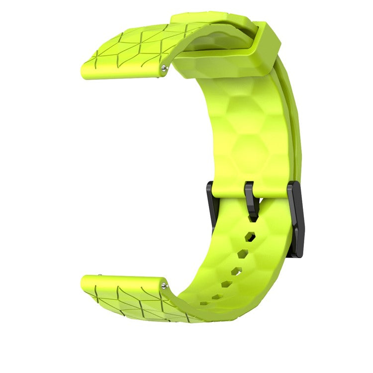 For Samsung Galaxy Watch3 / Huawei Watch GT 2 / GT Runner / Garmin Forerunner 255 Watch Band 22mm Football Pattern Silicone Wrist Strap Replacement - Lime