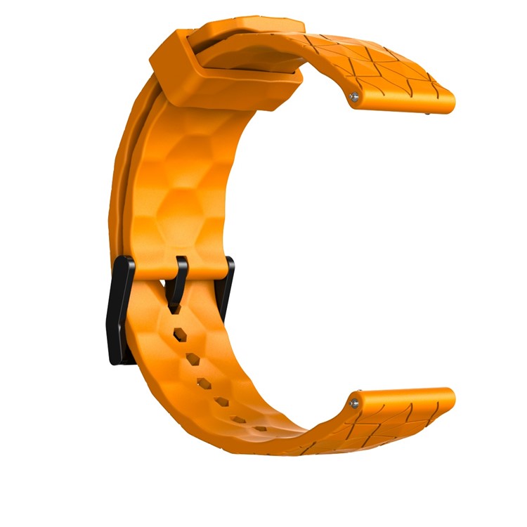 For Samsung Galaxy Watch 5 / Huawei Watch GT Football Pattern Silicone Watch Strap 20mm Universal Replacement Wrist Band - Yellow