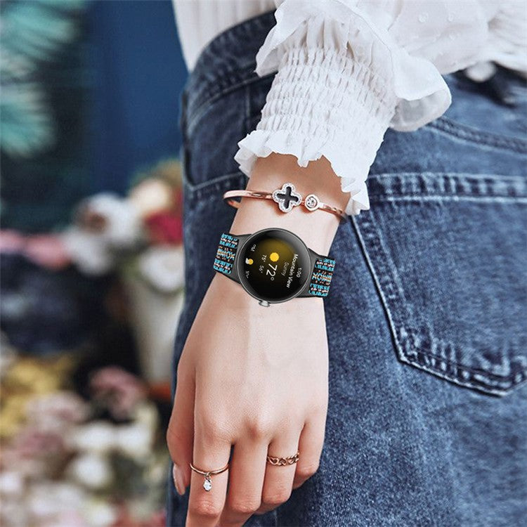 For Google Pixel Watch 2 / Pixel Watch Elastic Watch Band Braided Wrist Strap with Black Connector - Style C