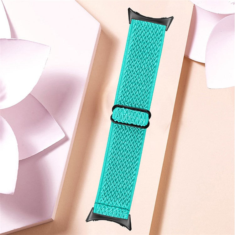 For Google Pixel Watch 2 / Pixel Watch Elastic Watch Strap Replacement Watch Band with Black Connector - Mint Green