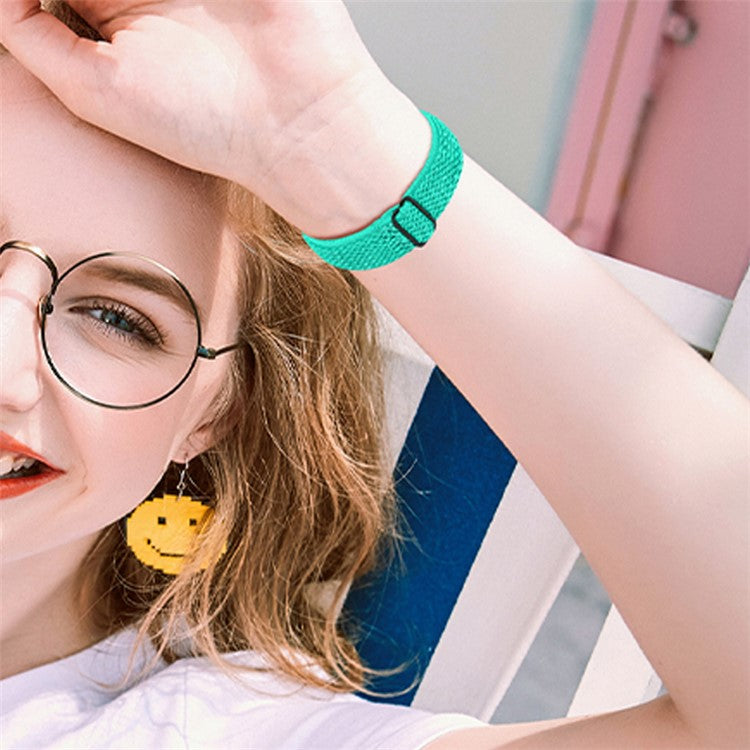 For Google Pixel Watch 2 / Pixel Watch Elastic Watch Strap Replacement Watch Band with Black Connector - Mint Green