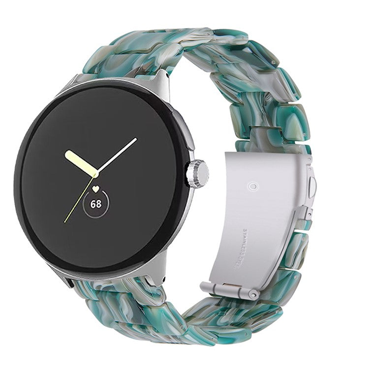 Replacement Watch Band for Google Pixel Watch 2 / Pixel Watch Quick Release Polished Watchband 20mm Resin Watch Strap - Green