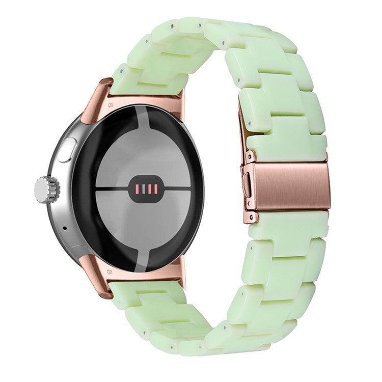 Replacement Watch Band for Google Pixel Watch 2 / Pixel Watch Quick Release Polished Watchband 20mm Resin Watch Strap - Avocado Green