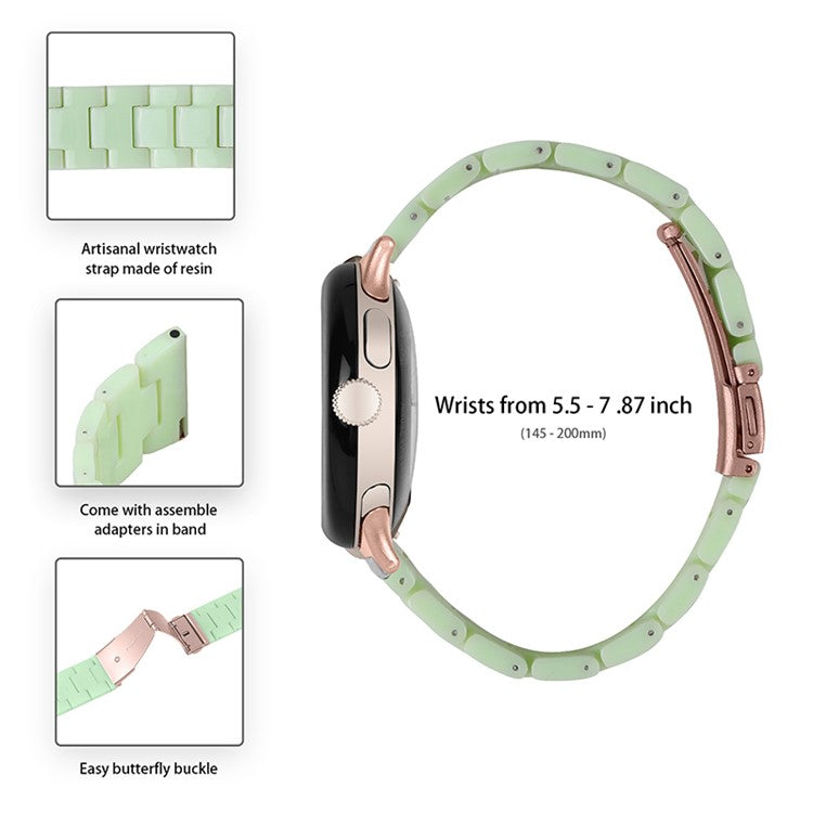 Replacement Watch Band for Google Pixel Watch 2 / Pixel Watch Quick Release Polished Watchband 20mm Resin Watch Strap - Avocado Green