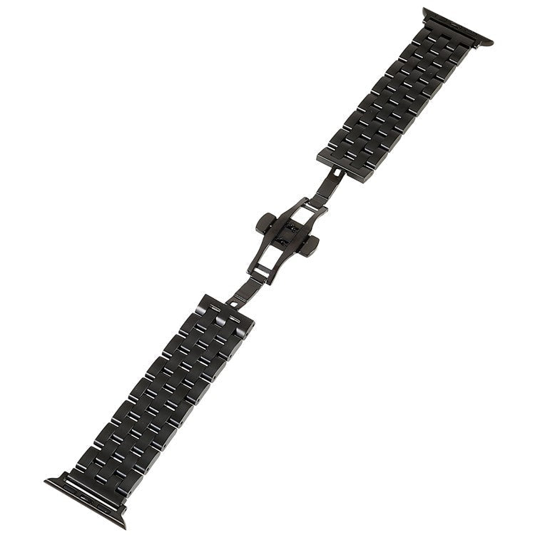 Watch Strap for Apple Watch Series 10 42mm / 9 8 7 41mm / SE (2023) SE (2022) SE 6 5 4 40mm / 3 2 1 38mm 5-Beads Stainless Steel Metal Wristband - Black