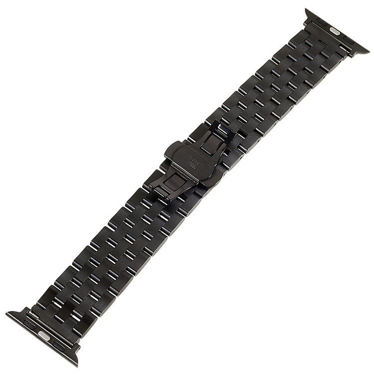 Watch Strap for Apple Watch Series 10 42mm / 9 8 7 41mm / SE (2023) SE (2022) SE 6 5 4 40mm / 3 2 1 38mm 5-Beads Stainless Steel Metal Wristband - Black