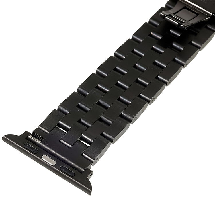Watch Strap for Apple Watch Series 10 42mm / 9 8 7 41mm / SE (2023) SE (2022) SE 6 5 4 40mm / 3 2 1 38mm 5-Beads Stainless Steel Metal Wristband - Black