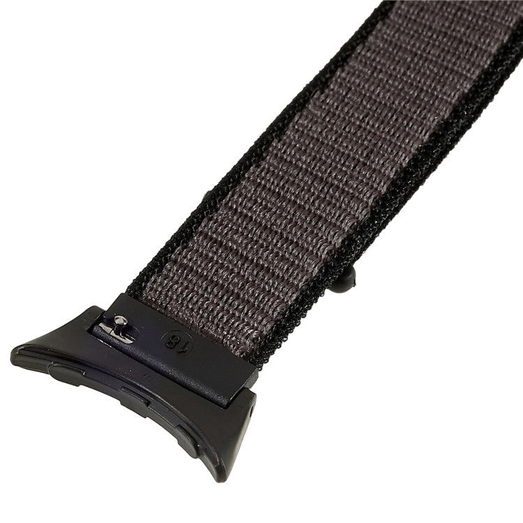 For Google Pixel Watch 2 / Pixel Watch Breathable Nylon Weave Strap Sport Loop Replacement Watch Band with Black Metal Connector - Grey / Black