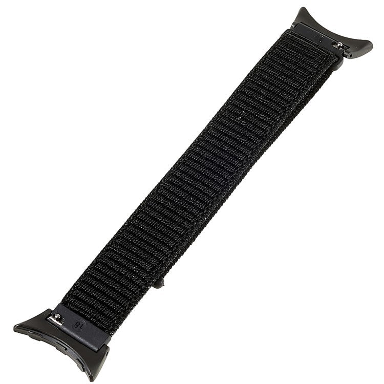 For Google Pixel Watch 2 / Pixel Watch Breathable Nylon Weave Strap Sport Loop Replacement Watch Band with Black Metal Connector - Black