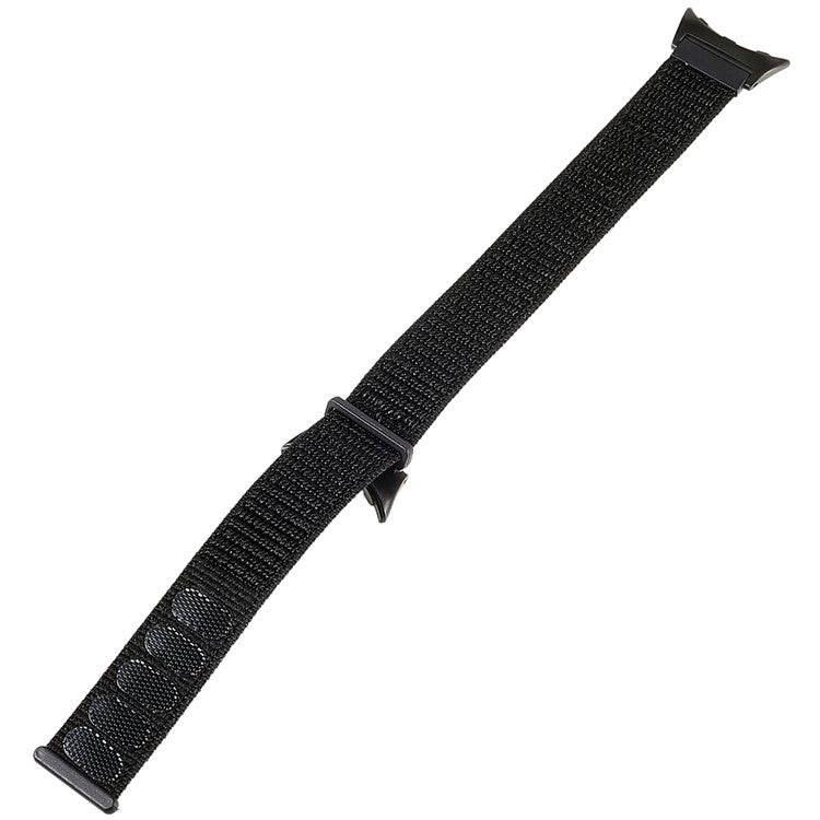 For Google Pixel Watch 2 / Pixel Watch Breathable Nylon Weave Strap Sport Loop Replacement Watch Band with Black Metal Connector - Black