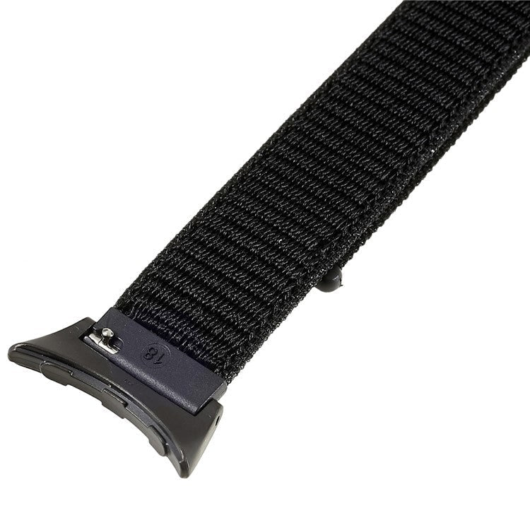 For Google Pixel Watch 2 / Pixel Watch Breathable Nylon Weave Strap Sport Loop Replacement Watch Band with Black Metal Connector - Black