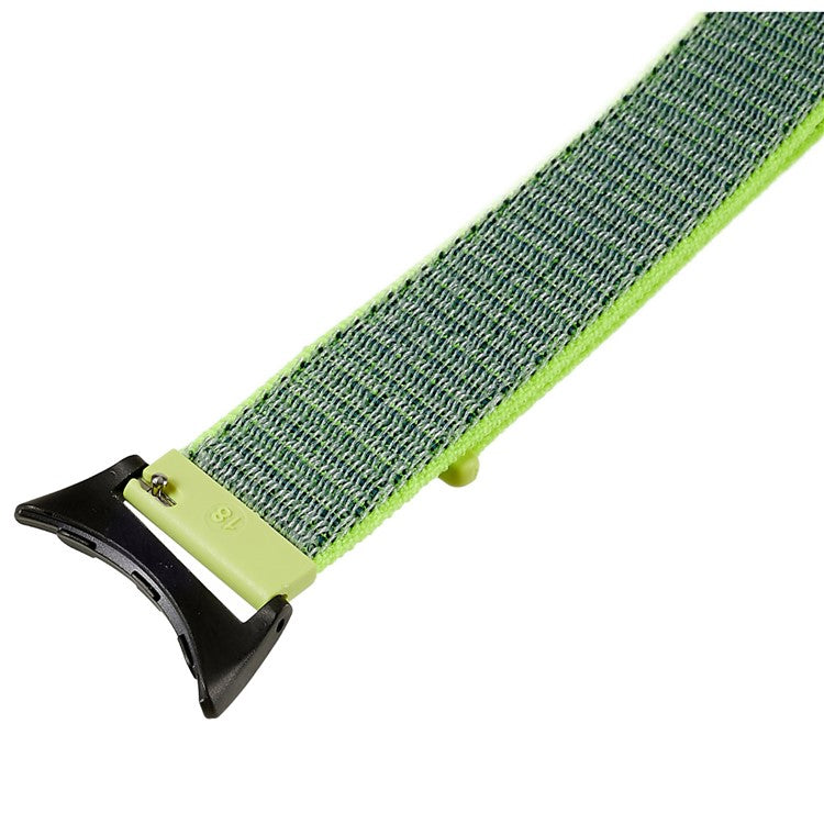 For Google Pixel Watch 2 / Pixel Watch Breathable Nylon Weave Strap Sport Loop Replacement Watch Band with Black Metal Connector - Grey / Green