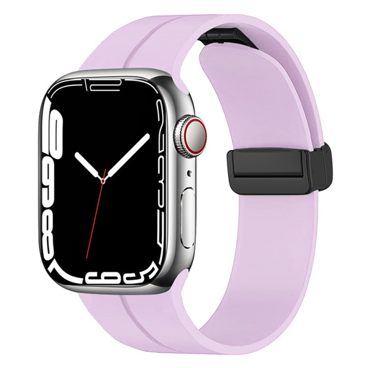 Watch Strap for Apple Watch Series 10 42mm / 9 8 7 41mm / SE (2023) SE (2022) SE 6 5 4 40mm / 3 2 1 38mm Silicone Sport Band with Magnetic Folding Buckle - Purple
