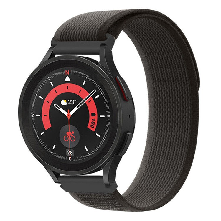 For Garmin Forerunner 255 / 745 22mm Replacement Nylon Band Sport Trail Loop Adjustable Watch Strap - Black / Grey