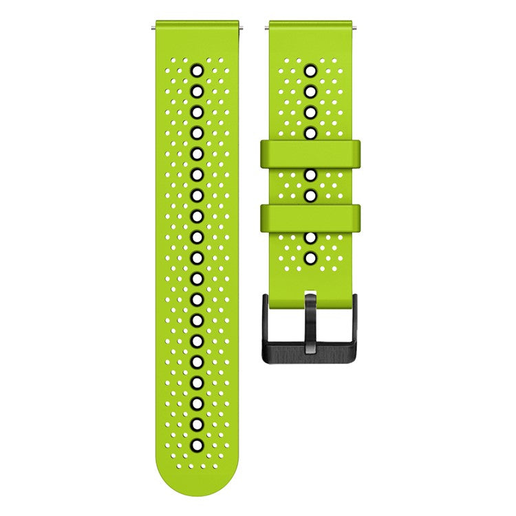 For Garmin Forerunner 255 / 745 Universal 22mm Bi-color Soft Silicone Watch Band Dual Color Watch Strap - Lime / Black