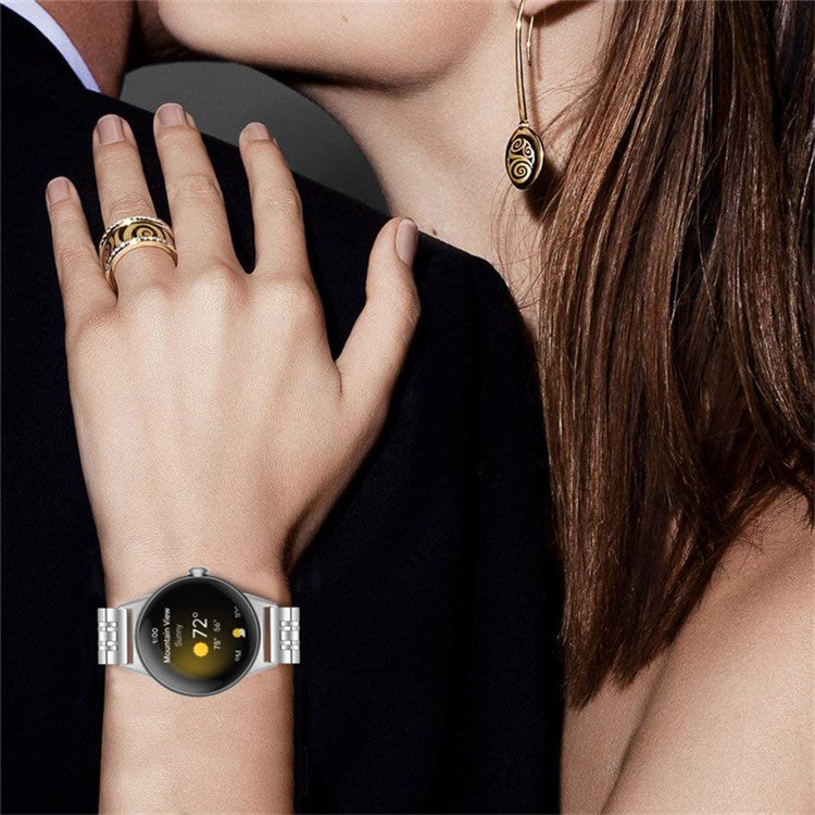 For Google Pixel Watch 2 / Pixel Watch Luxury 7 Beads Stainless Steel Smart Watch Band Stylish Replacement Wrist Strap - Silver