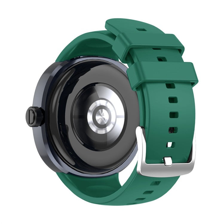 For Huawei Watch GT Cyber Silicone Watch Band Waterproof Soft Replacement Strap with Stainless Steel Buckle - Dark Green