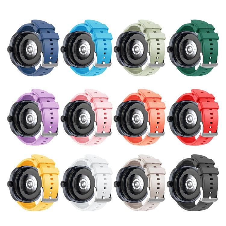 For Huawei Watch GT Cyber Silicone Watch Band Waterproof Soft Replacement Strap with Stainless Steel Buckle - Dark Green