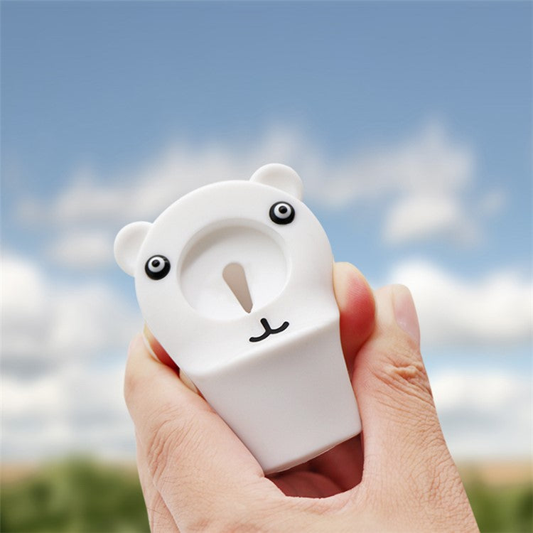For Apple Watch Cute Bear Charger Holder Smart Watch Silicone Charging Stand Base - White