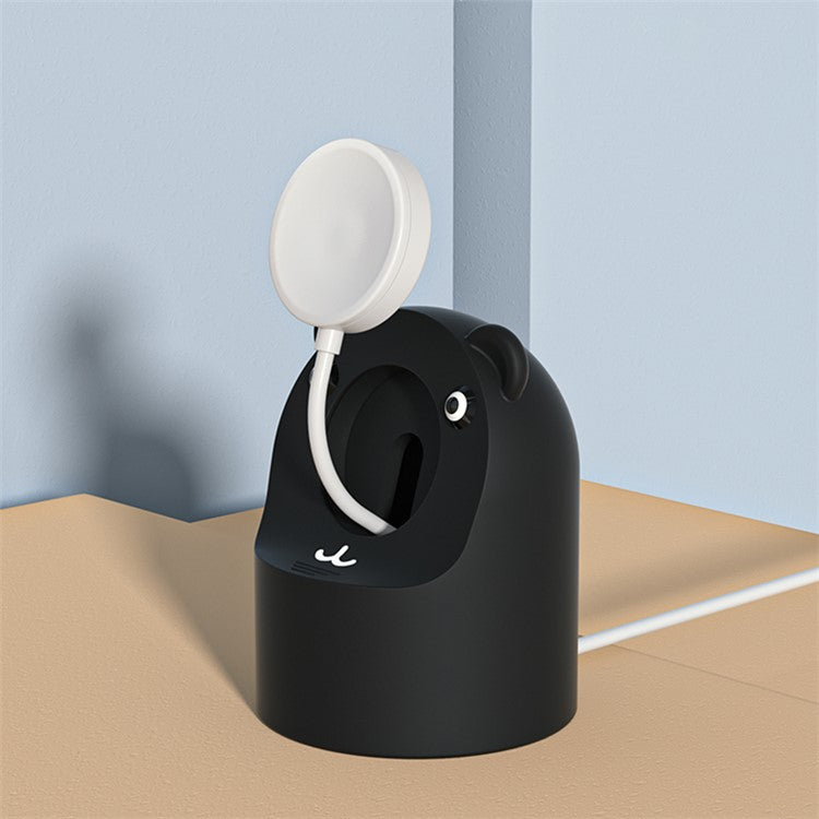 For Apple Watch Cute Bear Charger Holder Smart Watch Silicone Charging Stand Base - White