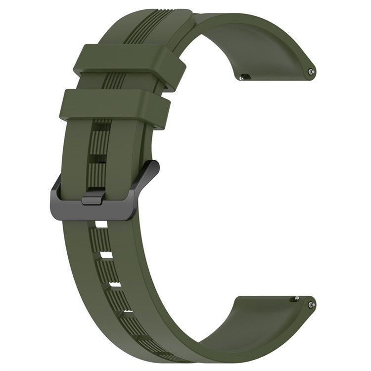 20mm Textured Silicone Smart Watch Bands for Huawei Watch GT3 / Watch GT, Sport Style Replaced Wrist Strap Watchband - Dark Green