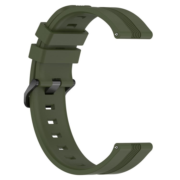 20mm Textured Silicone Smart Watch Bands for Huawei Watch GT3 / Watch GT, Sport Style Replaced Wrist Strap Watchband - Dark Green