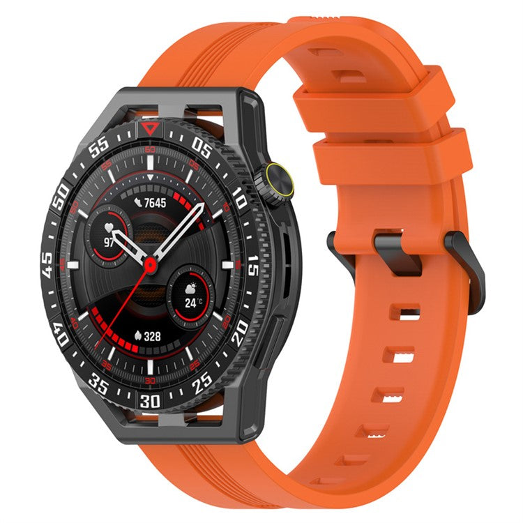 22mm Sport Style Smart Watch Bands for Huawei Watch GT3 SE / Watch GT, Textured Silicone Wrist Strap Watchband Replacement - Orange
