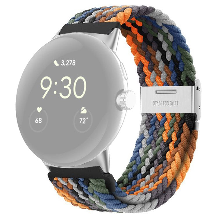 For Google Pixel Watch 3 41mm / Watch 2 / Pixel Watch Buckle Design Nylon Watchband Smart Bracelet Adjustable Strap Breathable Band - Multi-Color