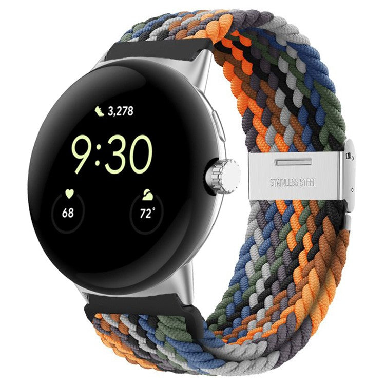 For Google Pixel Watch 3 41mm / Watch 2 / Pixel Watch Buckle Design Nylon Watchband Smart Bracelet Adjustable Strap Breathable Band - Multi-Color